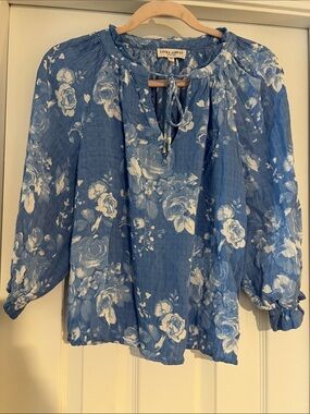 Laura Ashley Blue Floral Blouse